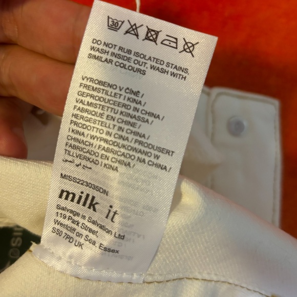 Milk It boho off white frayed cropped 100% cotton denim vest NWT - Picture 10 of 13